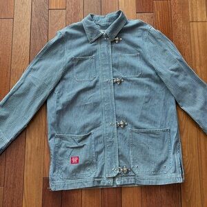 Vintage Ralph Lauren Railroad Striped Denim Jacket (Men size L)
